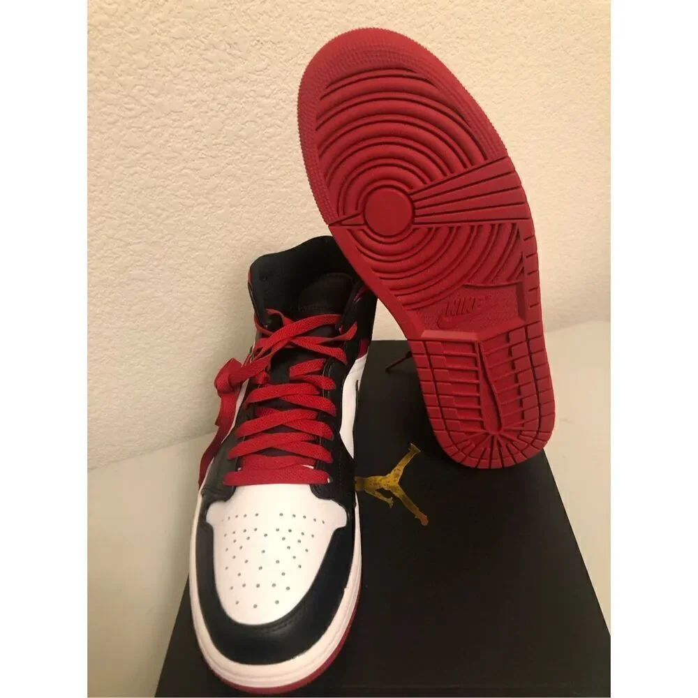 Jordan 1 Mid Black/ Gym Red Men’s Size 11